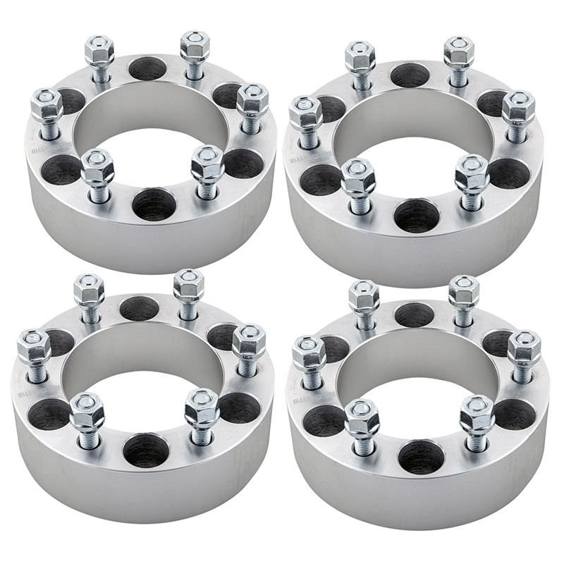 Silver 6x5.5 Wheel Spacers for Chevrolet GMC 6 Lug, 2